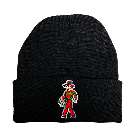 8-bit Freddy Embroidered Beanie - UNMASKED Horror & Punk Patches and Decor