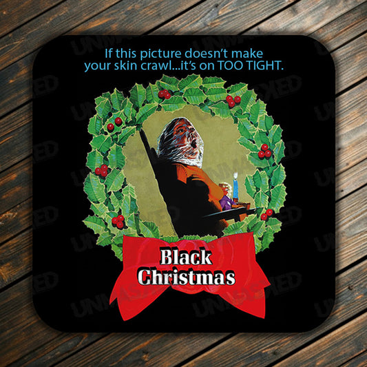 Black Christmas Drink Coaster