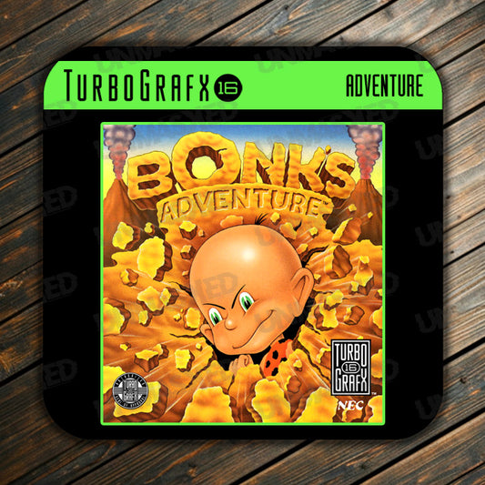 Bonk's Adventure TurboGrafx-16 Drink Coaster