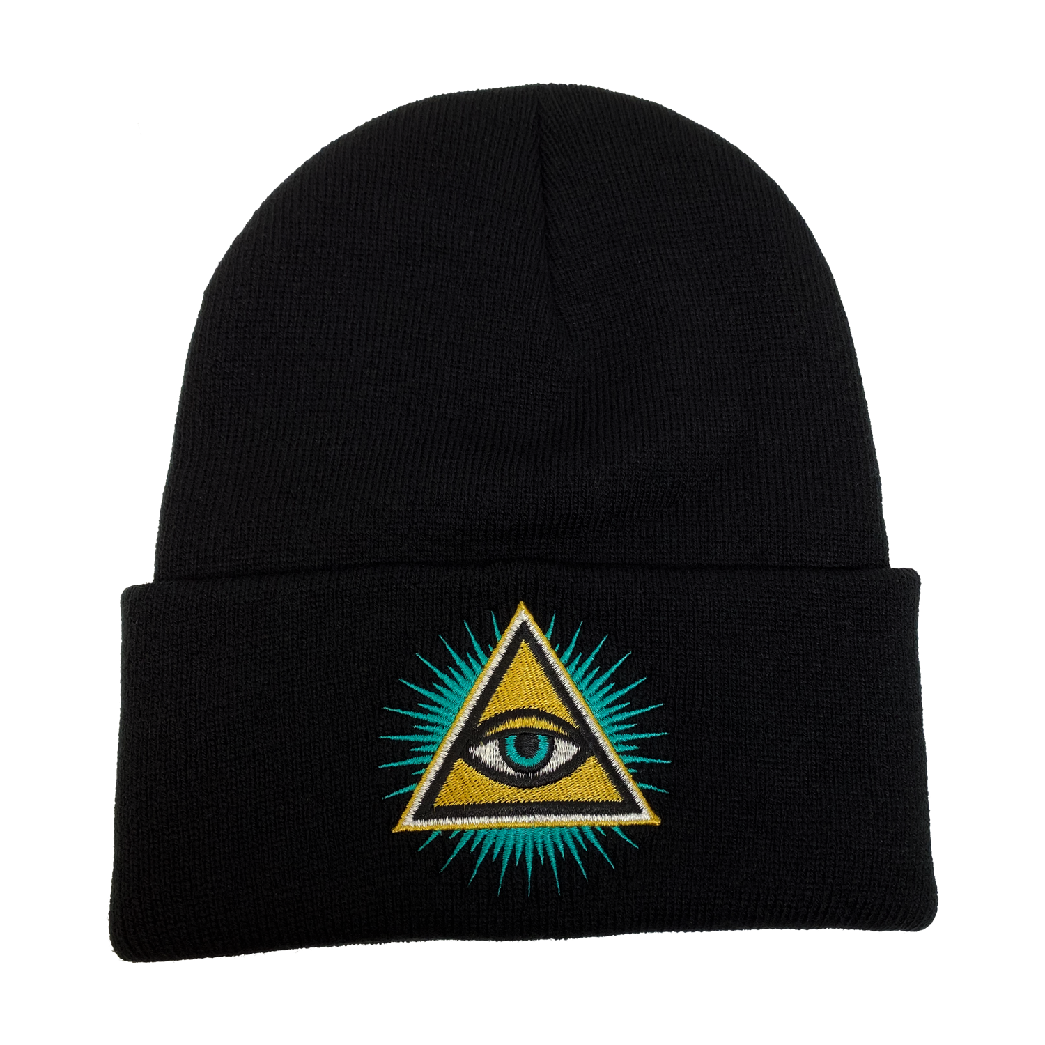 Illuminati Evil Eye Embroidered Beanie - UNMASKED Horror & Punk Patches and Decor