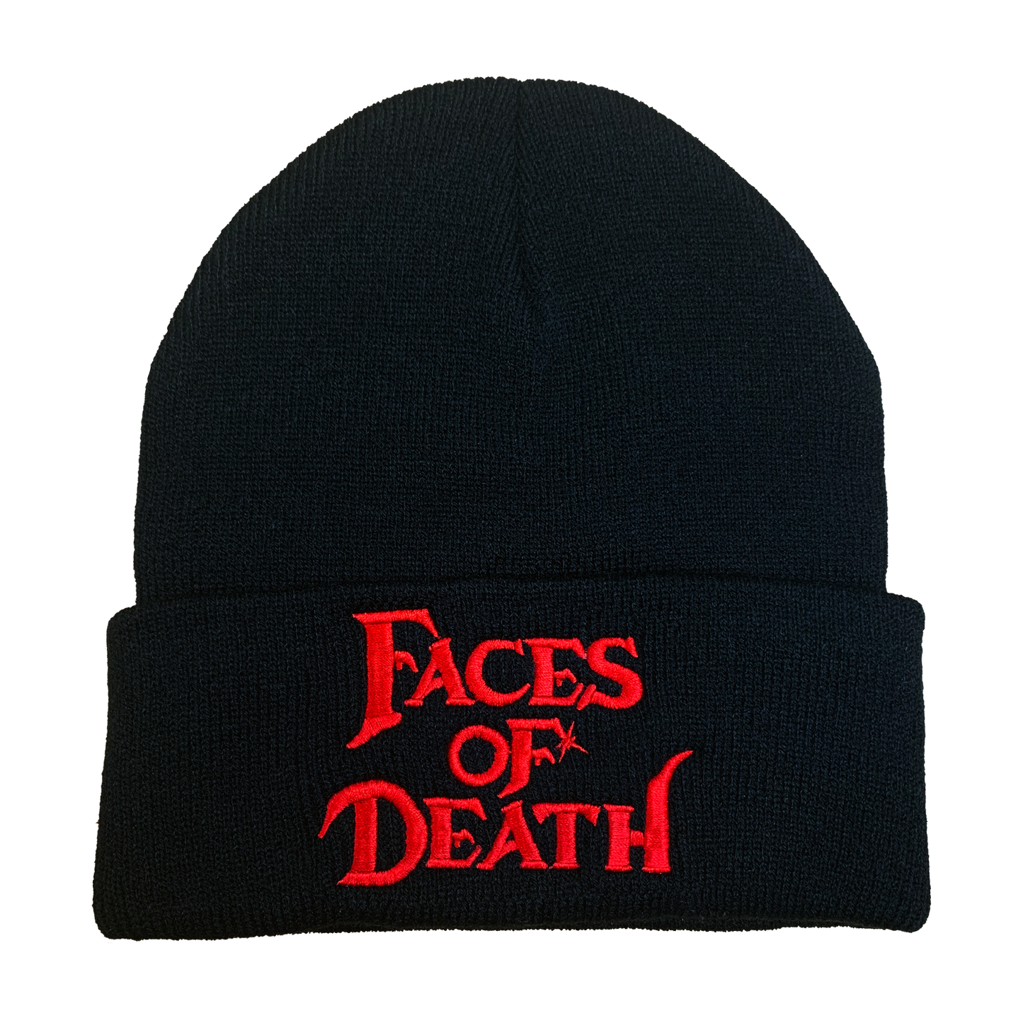 Faces of Death Embroidered Beanie - UNMASKED Horror & Punk Patches and Decor