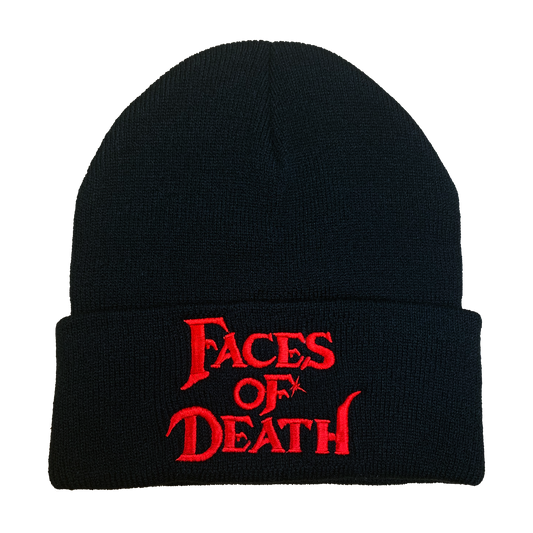 Faces of Death Embroidered Beanie - UNMASKED Horror & Punk Patches and Decor