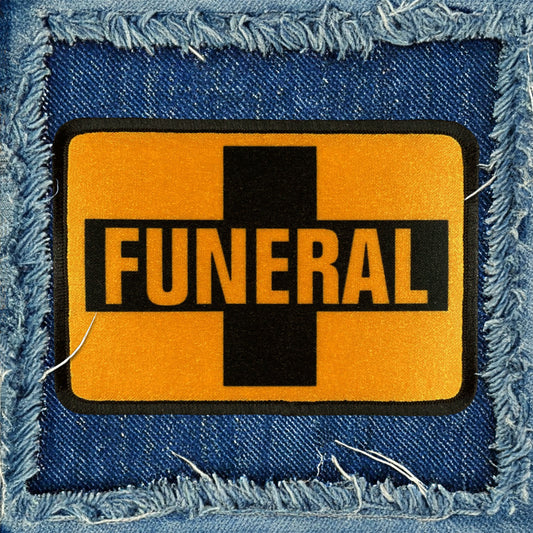 Funeral Procession Orange Flag Iron-On Patch