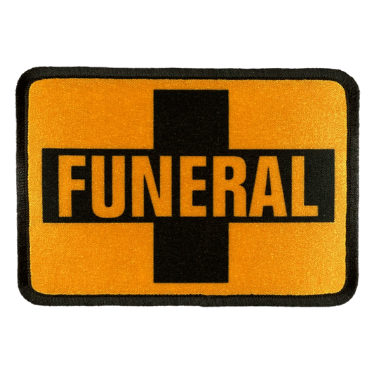 Funeral Procession Orange Flag Iron-On Patch