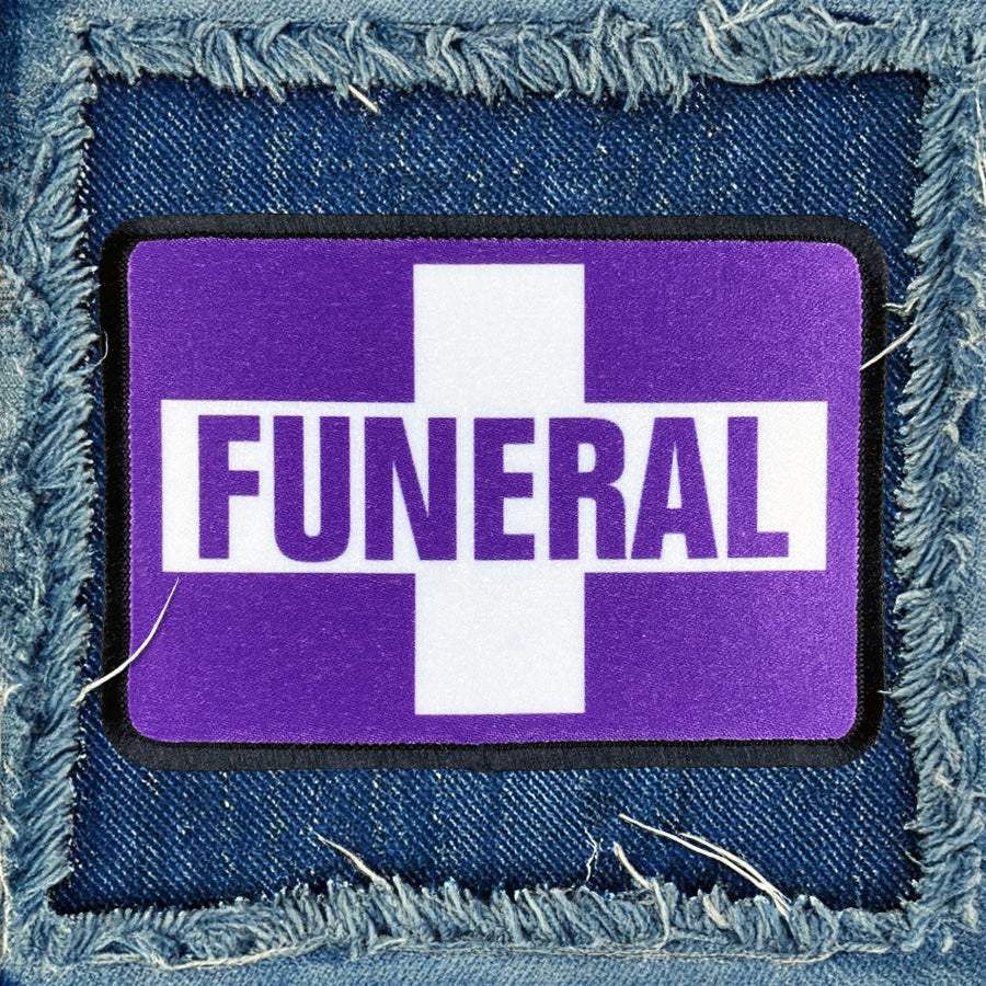 Funeral Procession Purple Flag Iron-On Patch