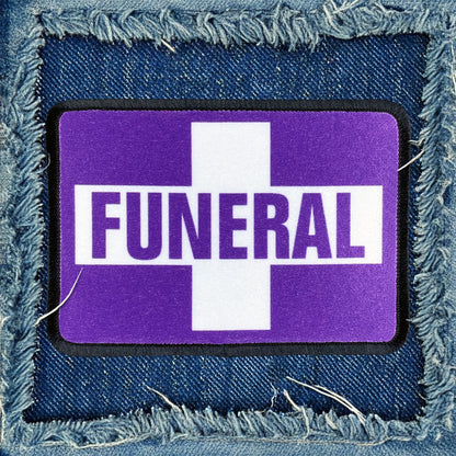 Funeral Procession Purple Flag Iron-On Patch