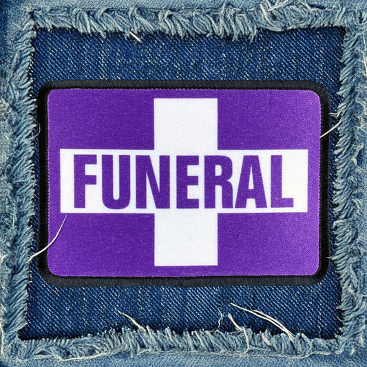 Funeral Procession Purple Flag Iron-On Patch