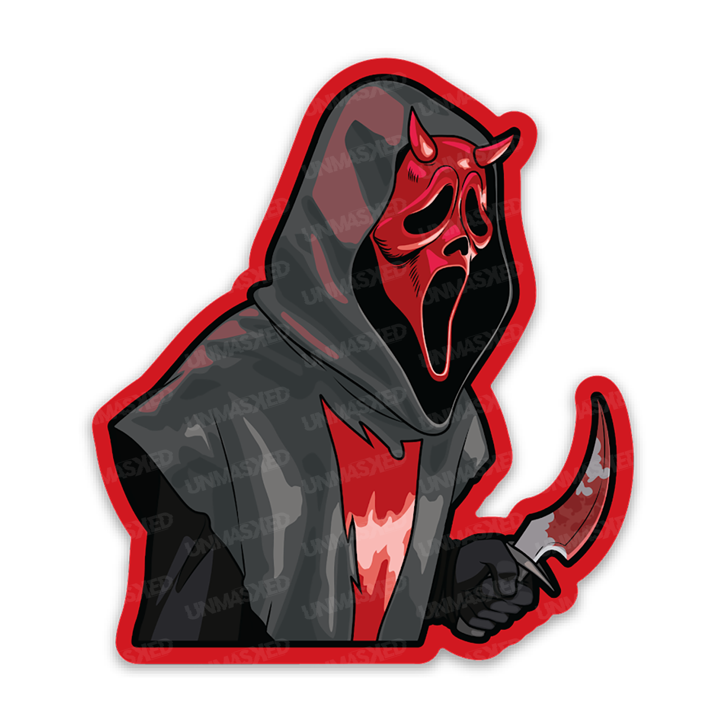 Ghostface Devil Face Sticker