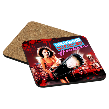 Hollywood Chainsaw Hookers Drink Coaster