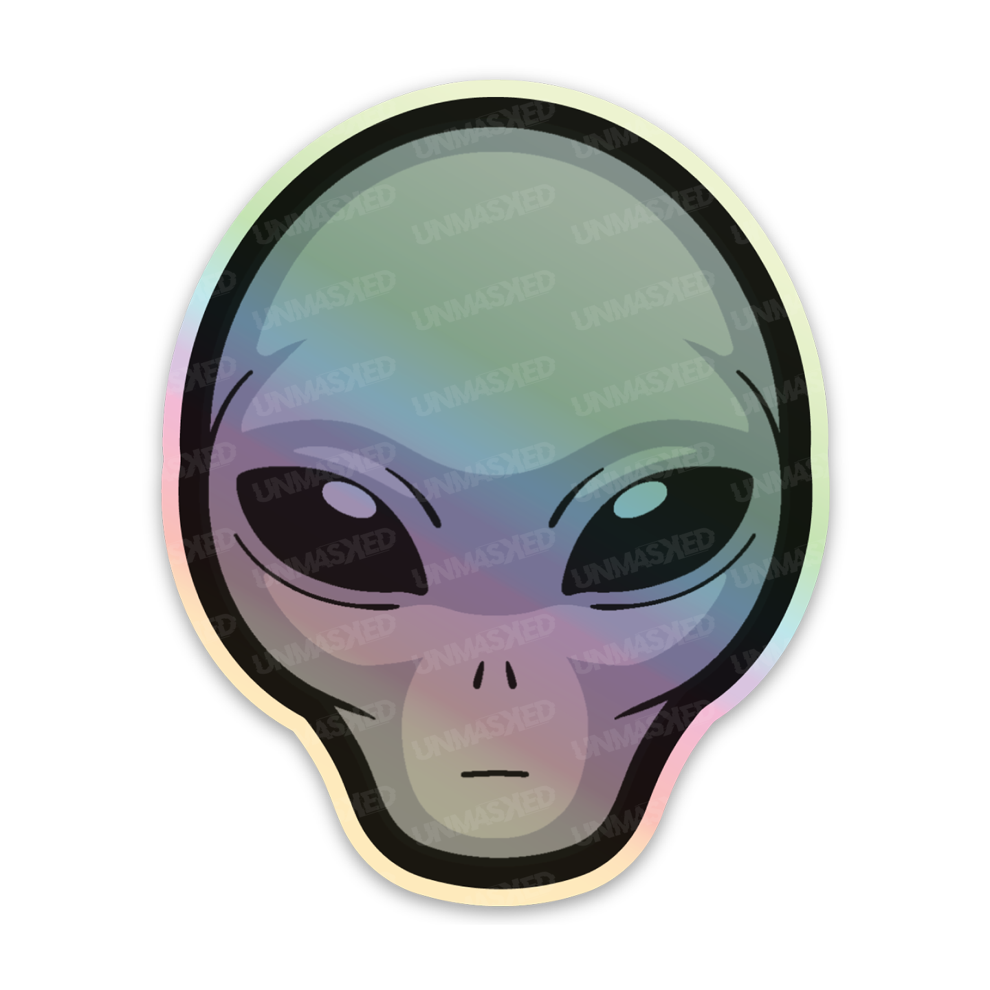 Holographic Grey Alien Sticker