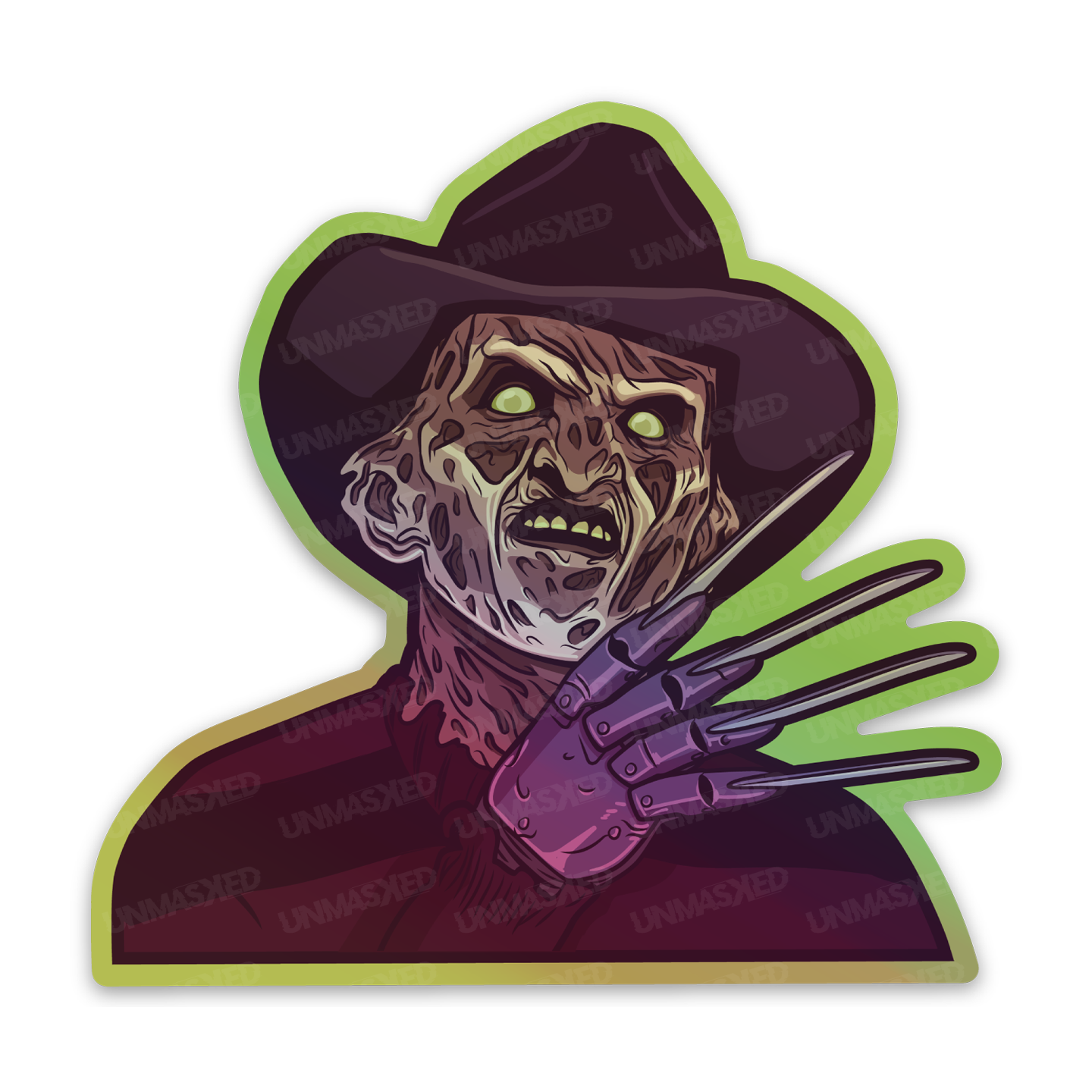 Holographic Freddy Krueger Sticker