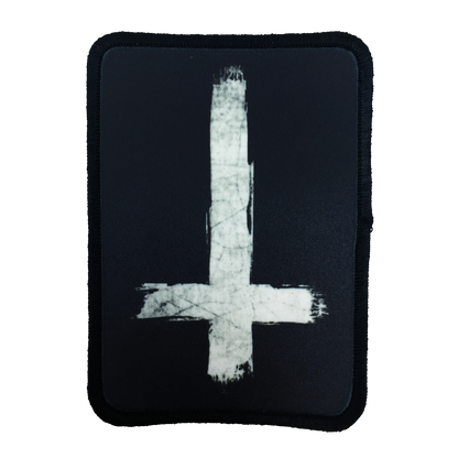 Inverted Cross Iron-On Patch - UNMASKED Horror & Punk Patches and Decor