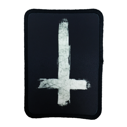 Inverted Cross Iron-On Patch - UNMASKED Horror & Punk Patches and Decor