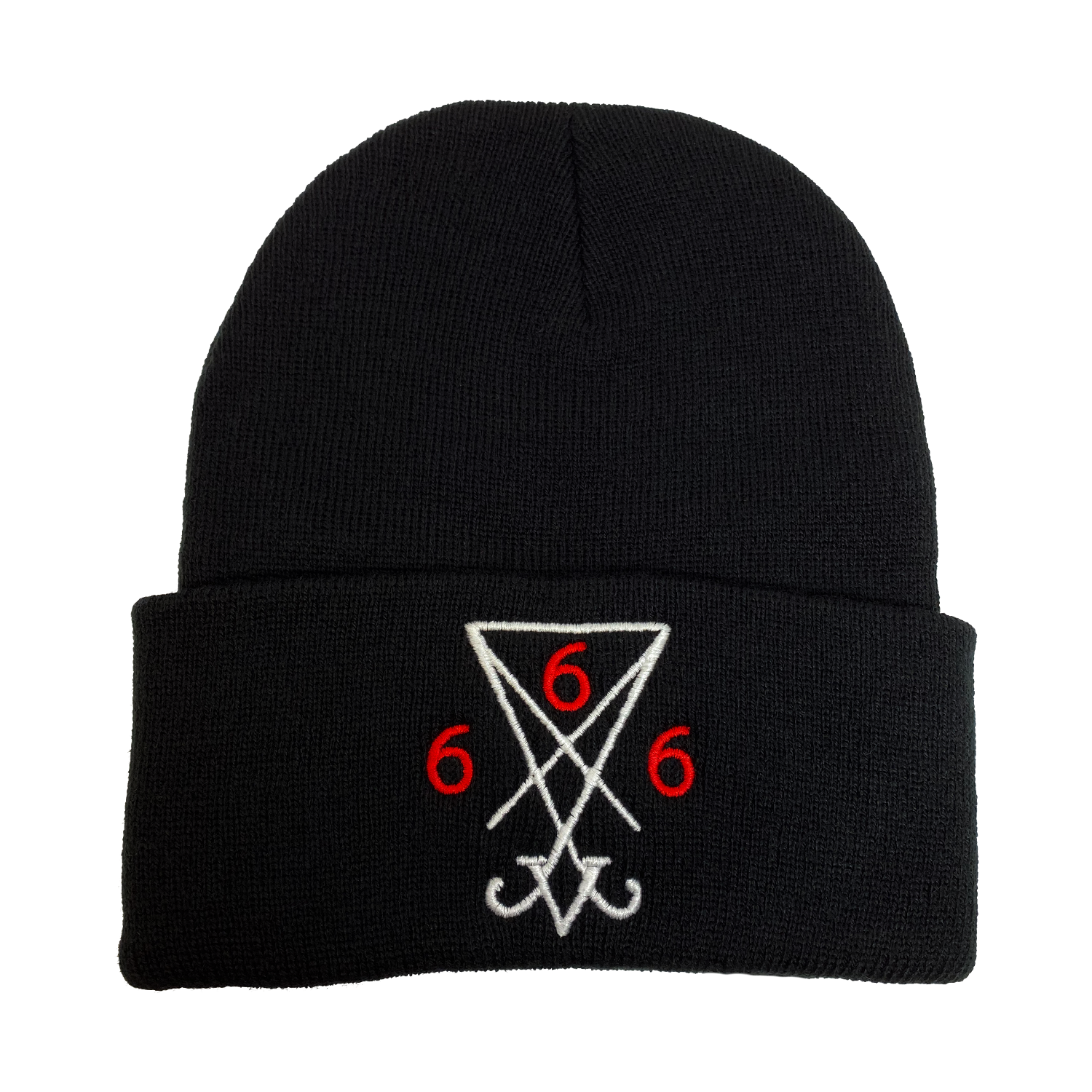 Sigil of Lucifer Embroidered Beanie - UNMASKED Horror & Punk Patches and Decor