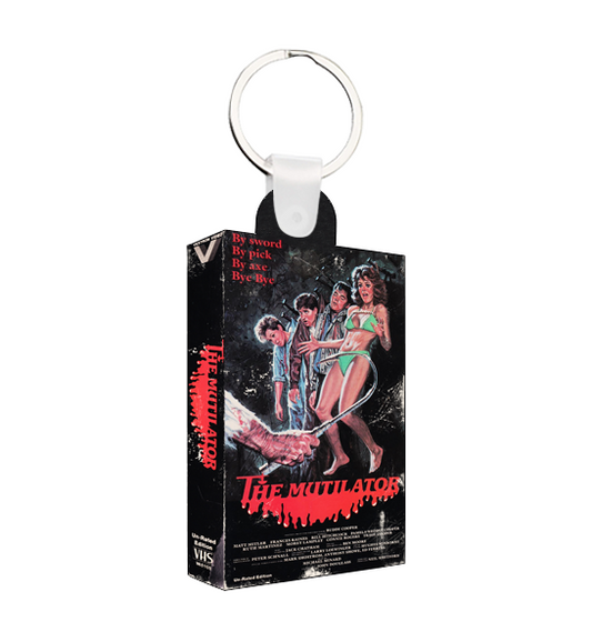 the Mutilator Mini VHS Keychain