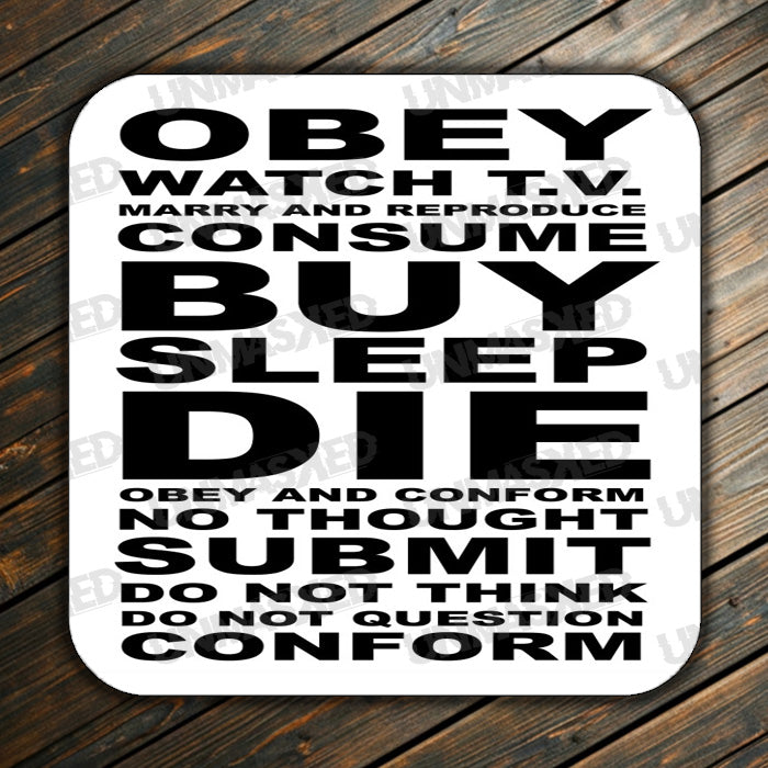 They Live Obey Drink Coaster