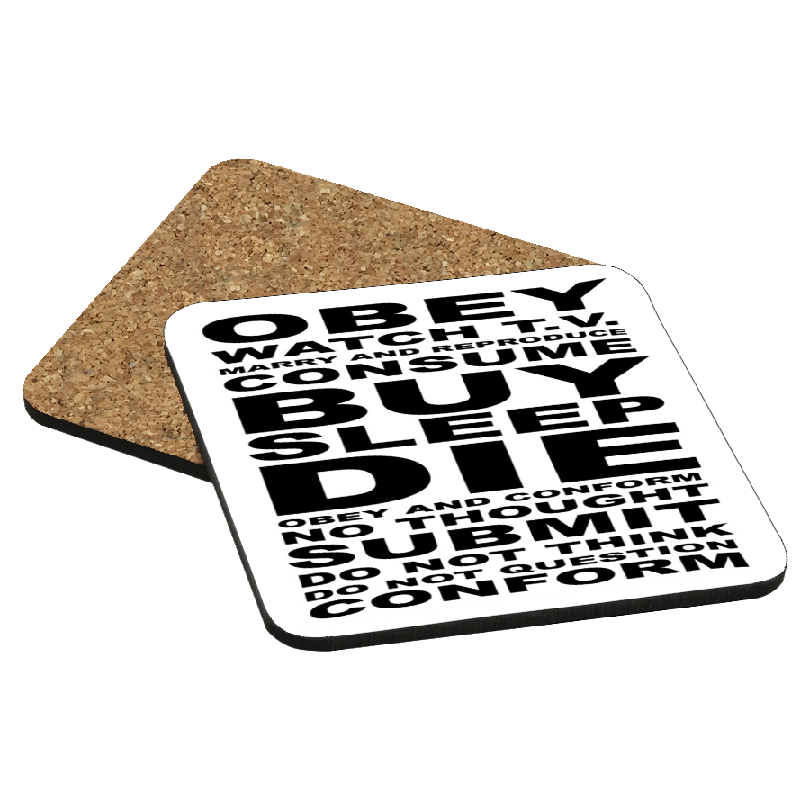 They Live Obey Drink Coaster