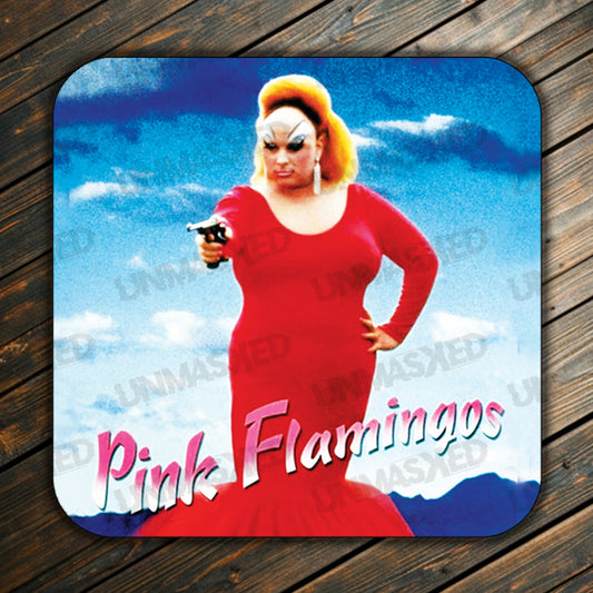 Pink Flamingos Drink Coaster