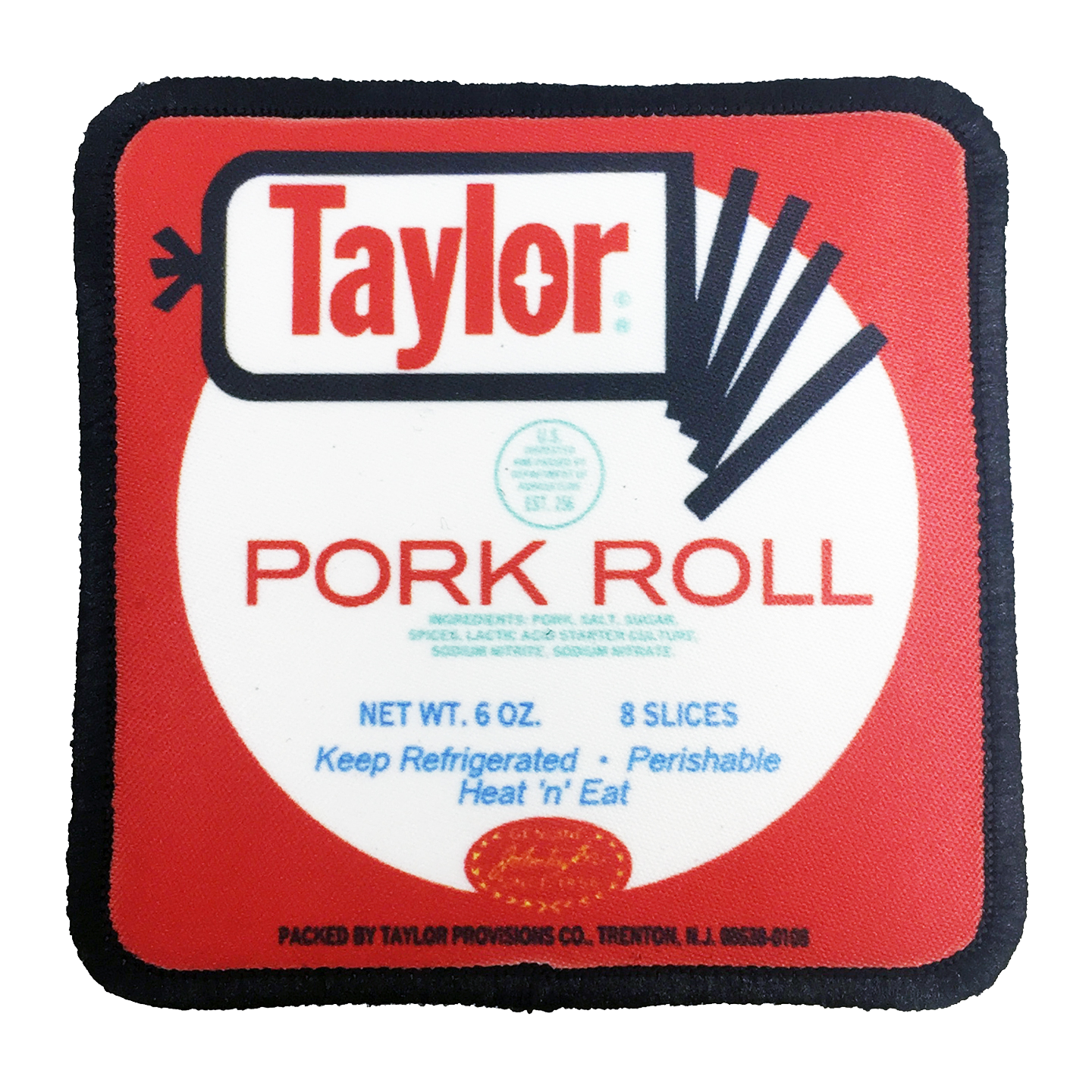 Taylor Ham Pork Roll Iron-On Patch - UNMASKED Horror & Punk Patches and Decor